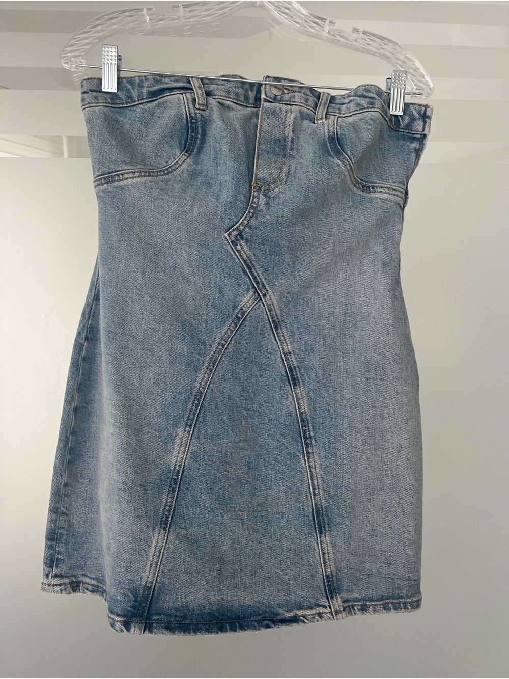 Zara Denim Strapless Dress
